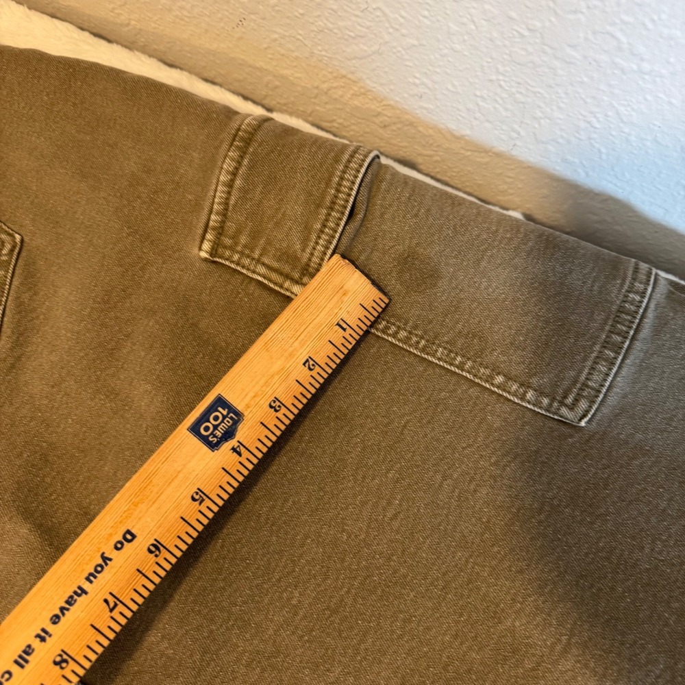 Michael Kors Olive Green Cargo Denim Midi Skirt with Front Slit Size 14 - Picture 7 of 10
